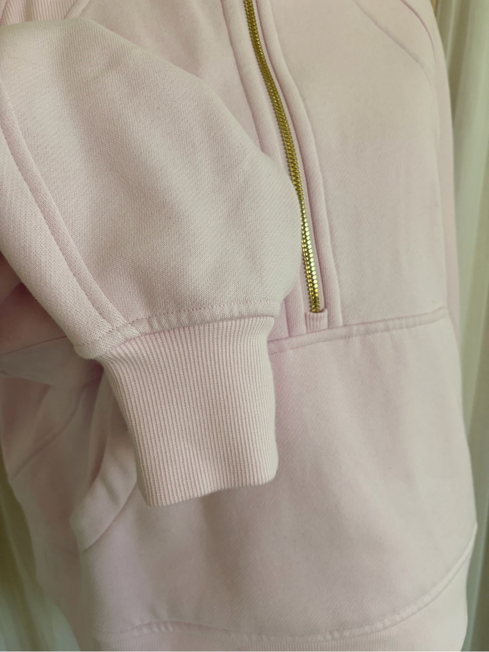 lululemon athletica Light Pink Half-Zip Hoodie with Gold Zipper - Picture 5 of 9